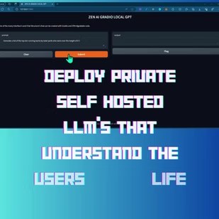 Screen showing a ZEN AI private self-hosted language model demonstration
